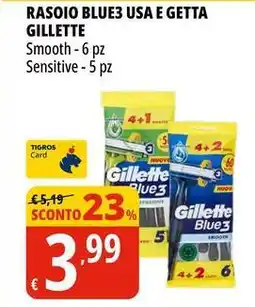 Tigros Rasoio blue3 usa e getta GILLETTE offerta