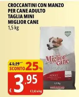 Tigros Croccantini con manzo per cane adulto taglia mini MIGLIOR CANE offerta