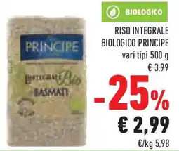 Conad Superstore Riso integrale biologico PRINCIPE offerta
