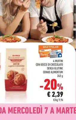 Conad Superstore 4 muffin con gocce di cioccolato senza glutine conad alimentum offerta