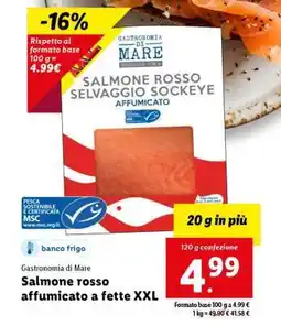 Lidl Salmone rosso affumicato a fette XXL offerta