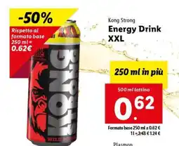 Lidl Kong Strong Energy Drink XXL offerta