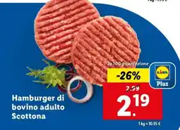 Lidl Hamburger di bovino adulto scottona offerta