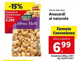 Lidl Alesto Selection Anacardi al naturale offerta