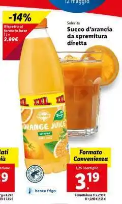 Lidl Solevita Succo d’arancia da spremitura diretta offerta