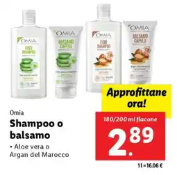 Lidl Omia Shampoo o balsamo offerta