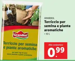 Lidl Grandiol Terriccio per semina e piante aromatiche offerta