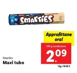 Lidl Smarties Maxi tubo offerta