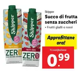 Lidl Skipper Succo di frutta senza zuccheri offerta