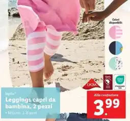 Lidl lupilu Leggings capri da bambina, 2 pezzi offerta