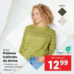 Lidl Pullover traforato da donna offerta