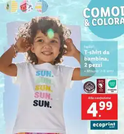 Lidl T-shirt da bambina, 2 pezzi offerta
