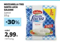 Coop MOZZARELLA TRIS SANTA LUCIA GALBANI offerta