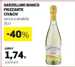 Coop GARZELLINO BIANCO FRIZZANTE CIV&CIV offerta