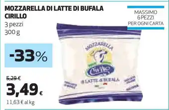 Coop MOZZARELLA DI LATTE DI BUFALA CIRILLO offerta