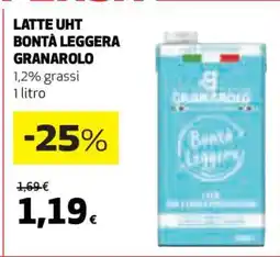 Coop LATTE UHT BONTÀ LEGGERA GRANAROLO offerta