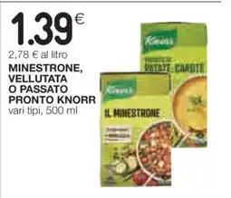 Coop MINESTRONE, VELLUTATA O PASSATO PRONTO KNORR offerta