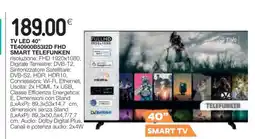 Coop TV LED 40” TE40900B5312D FHD SMART TELEFUNKEN offerta