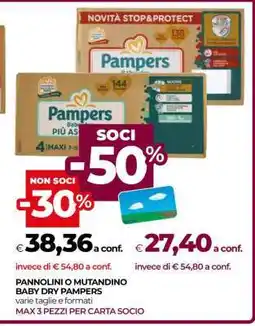 Coop Pannolini o Mutandino Baby-Dry Pampers offerta