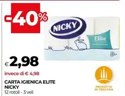 Coop CARTA IGIENICA ELITE NICKY offerta