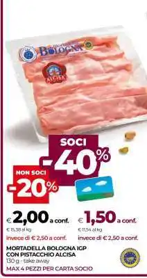 Coop Mortadella Bologna IGP con Pistacchio Alcisa offerta