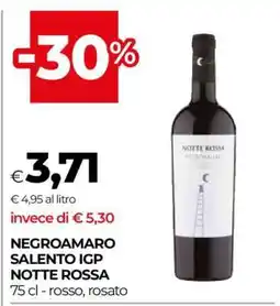 Coop NEGROAMARO SALENTO IGP NOTTE ROSSA offerta