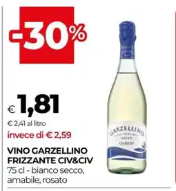 Coop VINO GARZELLINO FRIZZANTE CIV&CIV offerta