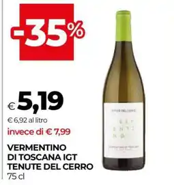 Coop VERMENTINO DI TOSCANA IGT TENUTE DEL CERRO offerta