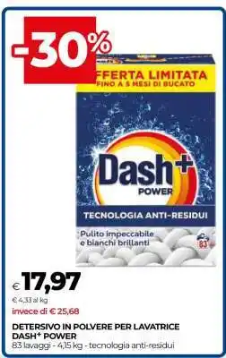Coop DETERSIVO IN POLVERE PER LAVATRICE DASH+ POWER offerta