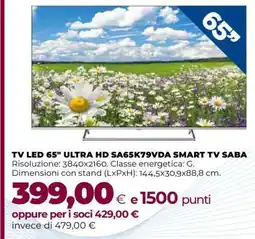 Coop TV LED 65 ULTRA HD SA65K79VDA SMART TV SABA offerta
