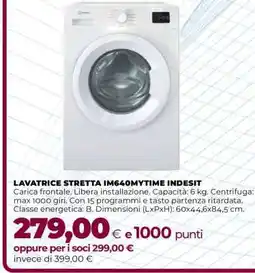 Coop LAVATRICE STRETTA IM640MYTIME INDESIT offerta