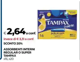 Coop ASSORBENTI INTERNI REGULAR O SUPER TAMPAX offerta