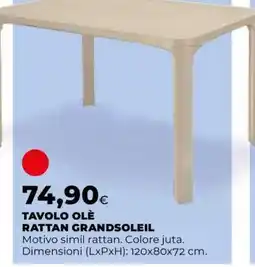 Coop TAVOLO OLÈ RATTAN GRANDSOLEIL offerta