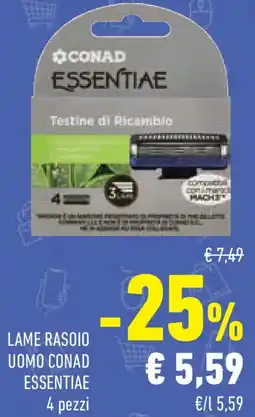Conad Superstore Lame rasoio uomo conad essentiae 4 pezzi offerta