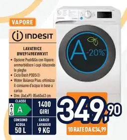 Unieuro INDESIT LAVATRICE BWE91498XWKVIT offerta