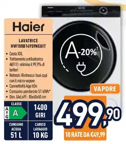 Unieuro Haier LAVATRICE HW100B14959NEUIT offerta