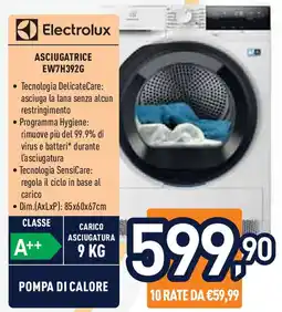 Unieuro Electrolux ASCIUGATRICE EW7H392G offerta