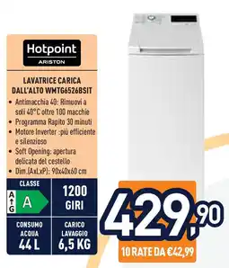 Unieuro Hotpoint LAVATRICE CARICA DALL'ALTO WMTG6526BSIT offerta