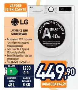Unieuro LG LAVATRICE SLIM F2R3S08NSWW offerta