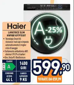 Unieuro Haier LAVATRICE SLIM HW90B14979TEUIT offerta
