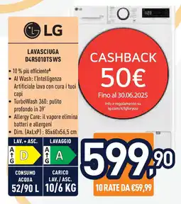 Unieuro LG LAVASCIUGA D4R5010TSWS offerta