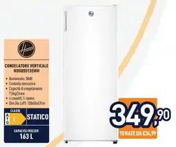 Unieuro HOOVER CONGELATORE VERTICALE HOUQS513EWH offerta