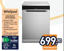Unieuro Whirlpool LAVASTOVIGLIE WH7FA14BN7AOX offerta