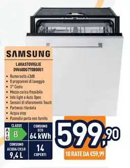 Unieuro SAMSUNG LAVASTOVIGLIE DW60DG770B00U1 offerta