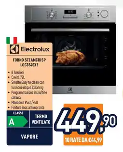 Unieuro Electrolux FORNO STEAMCRISP LOC3S40X2 offerta