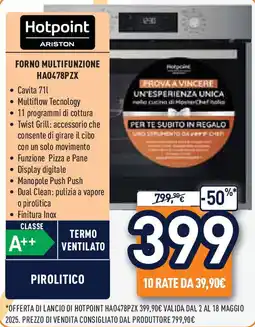 Unieuro Hotpoint FORNO MULTIFUNZIONE HA0478PZX offerta