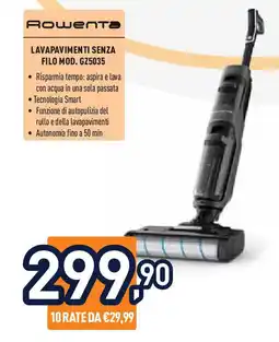Unieuro Rowenta LAVAPAVIMENTI SENZA FILO MOD. GZ5035 offerta