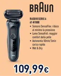 Unieuro BRAUN RASOIO SERIE 6 61-N1000 offerta
