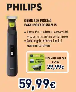 Unieuro PHILIPS ONEBLADE PRO 360 FACE+BODY QP6542/15 offerta