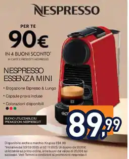 Unieuro Nespresso essenza mini offerta